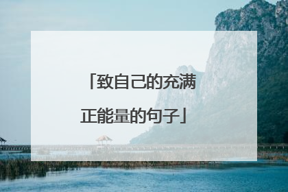 致自己的充满正能量的句子