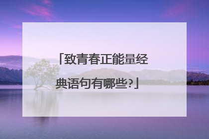 致青春正能量经典语句有哪些?