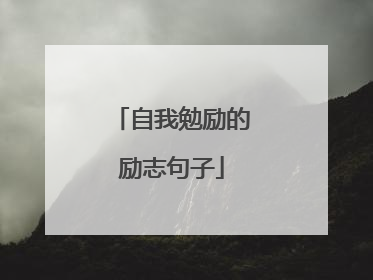 自我勉励的励志句子