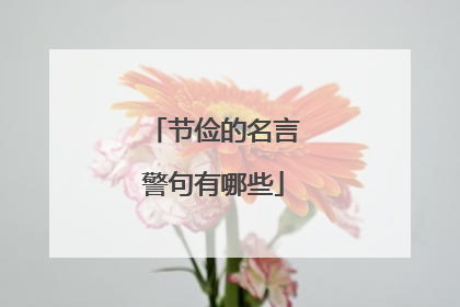 节俭的名言警句有哪些