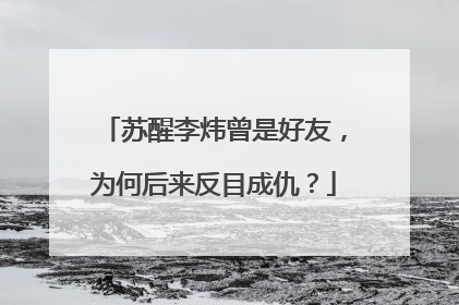 苏醒李炜曾是好友，为何后来反目成仇？