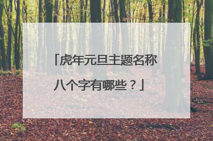 虎年元旦主题名称八个字有哪些？