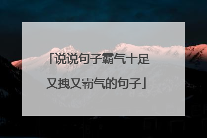 说说句子霸气十足 又拽又霸气的句子