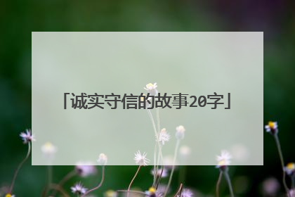 诚实守信的故事20字