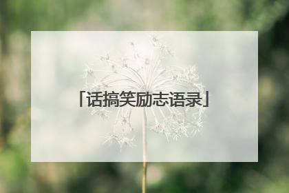 话搞笑励志语录