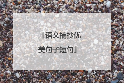 语文摘抄优美句子短句