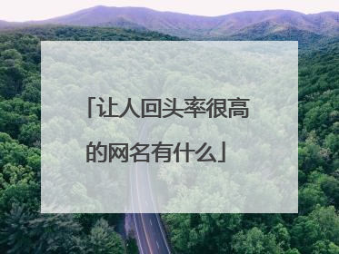 让人回头率很高的网名有什么