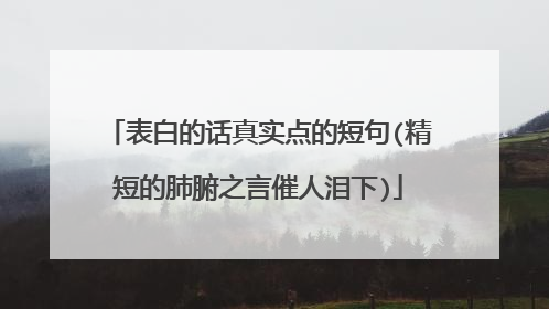 表白的话真实点的短句(精短的肺腑之言催人泪下)