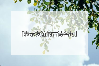 表示友谊的古诗名句