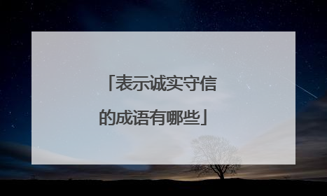 表示诚实守信的成语有哪些