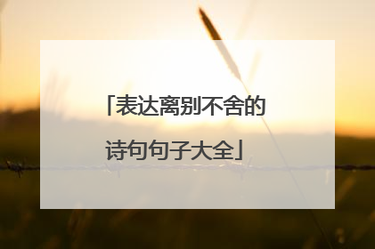 表达离别不舍的诗句句子大全