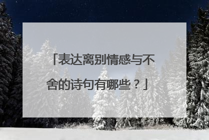 表达离别情感与不舍的诗句有哪些？