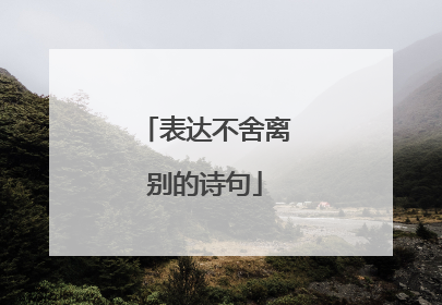 表达不舍离别的诗句