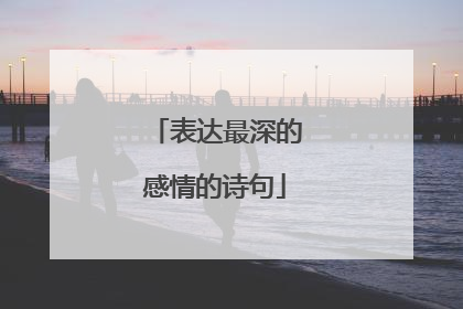 表达最深的感情的诗句