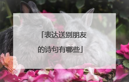 表达送别朋友的诗句有哪些