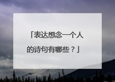 表达想念一个人的诗句有哪些？