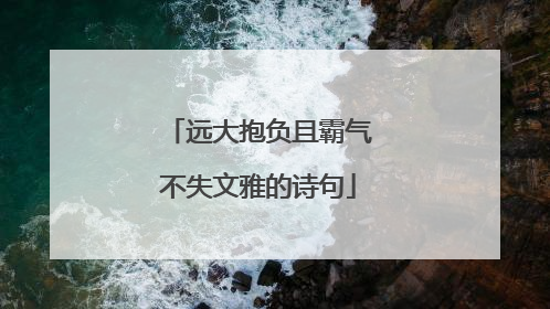 远大抱负且霸气不失文雅的诗句