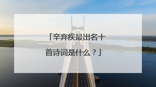 辛弃疾最出名十首诗词是什么？