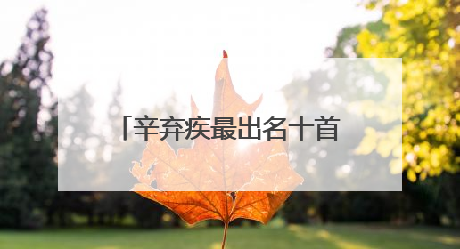 辛弃疾最出名十首诗词 辛弃疾最出名十首诗词是什么