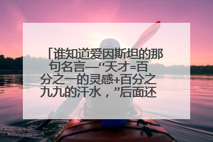 谁知道爱因斯坦的那句名言——“天才=百分之一的灵感+百分之九九的汗水，”后面还有半句话吗？