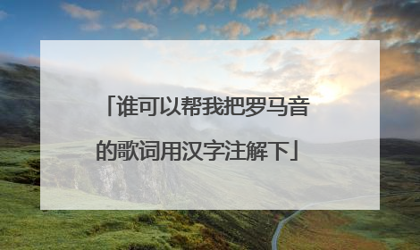 谁可以帮我把罗马音的歌词用汉字注解下