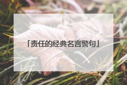 责任的经典名言警句