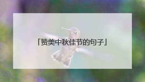 赞美中秋佳节的句子