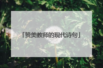 赞美教师的现代诗句