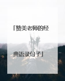 赞美老师的经典语录句子