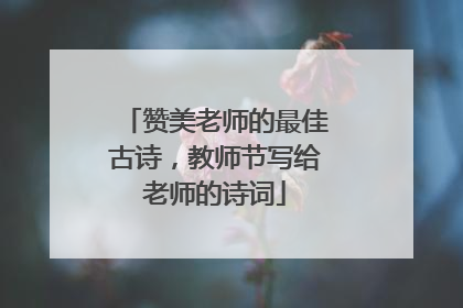 赞美老师的最佳古诗，教师节写给老师的诗词