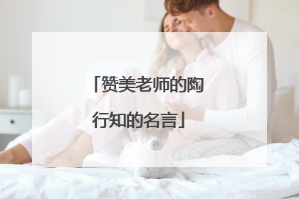 赞美老师的陶行知的名言