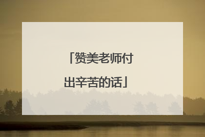 赞美老师付出辛苦的话