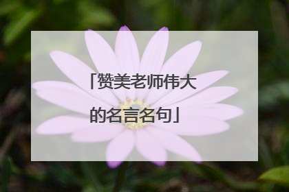 赞美老师伟大的名言名句