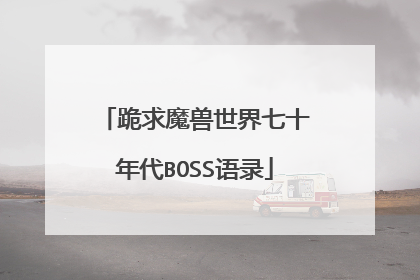 跪求魔兽世界七十年代BOSS语录