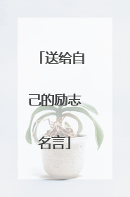 送给自己的励志名言