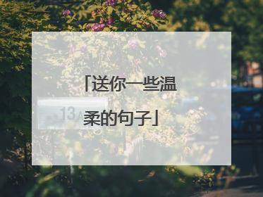 送你一些温柔的句子