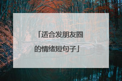 适合发朋友圈的情绪短句子