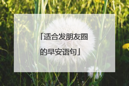 适合发朋友圈的早安语句