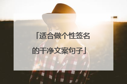 适合做个性签名的干净文案句子