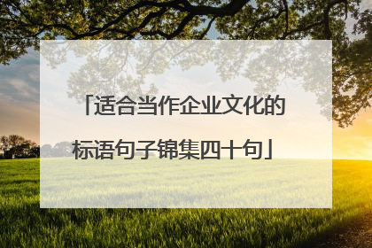 适合当作企业文化的标语句子锦集四十句