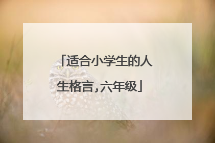 适合小学生的人生格言,六年级