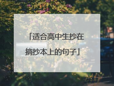 适合高中生抄在摘抄本上的句子