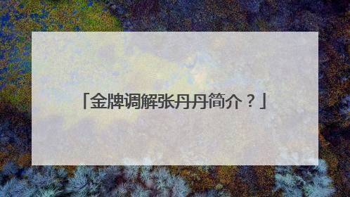 金牌调解张丹丹简介？