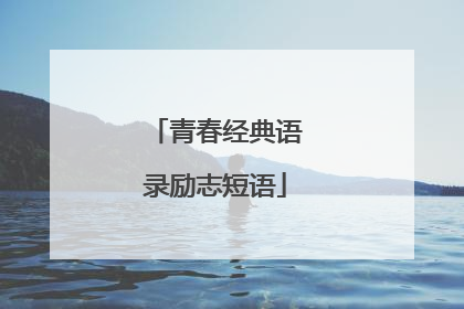 青春经典语录励志短语