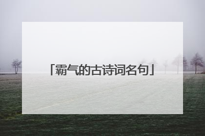 霸气的古诗词名句