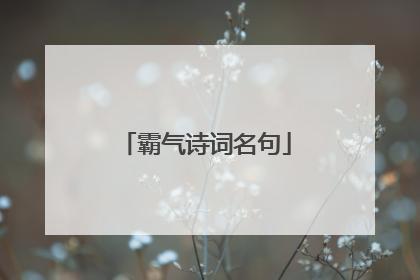 霸气诗词名句