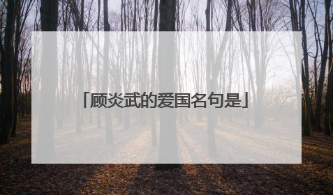 顾炎武的爱国名句是