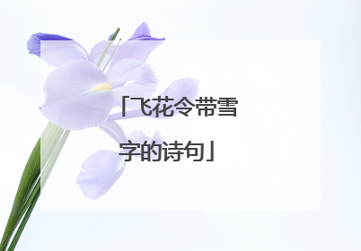 飞花令带雪字的诗句