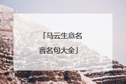 马云生意名言名句大全