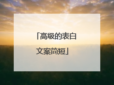 高级的表白文案简短